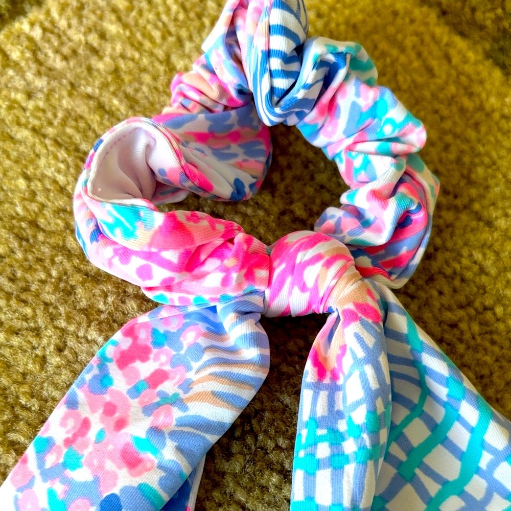NWT Lilly Pulitzer Pink and Blue Hair Scarf - Picture 7 of 9